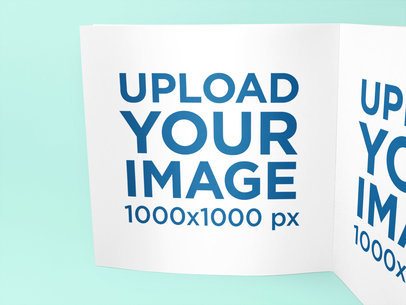 Open Square Booklet Template Standing on a Solid Surface a15092