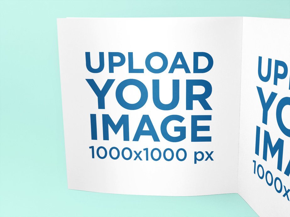 Open Square Booklet Template Standing on a Solid Surface