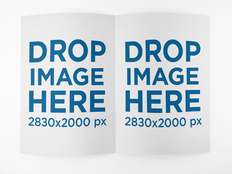 Open Booklet Template Lying on a Solid Surface