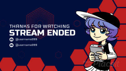 Twitch Stream Ended Video Maker Featuring an Animated Character