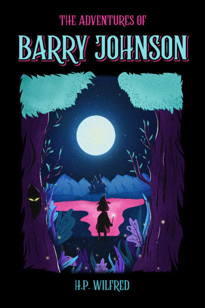 Children's Book Cover Design Template with a Fantasy Landscape