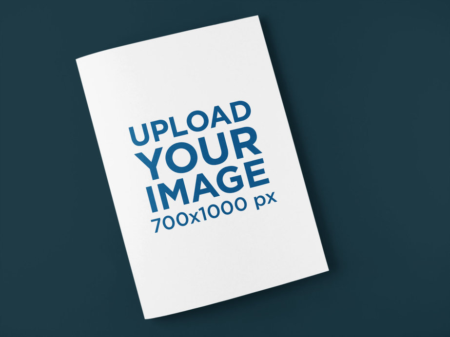 Placeit Closed Catalog Mockup Lying on a Solid Surface