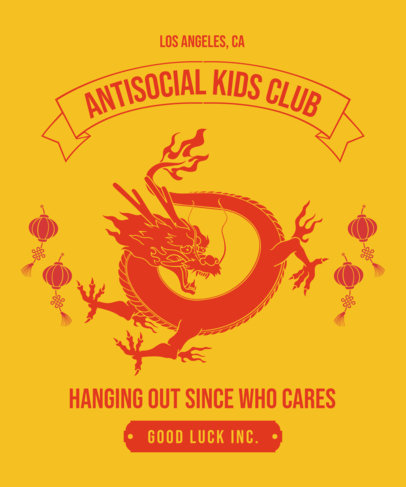 Vintage T-Shirt Design Template with an Asian Aesthetic