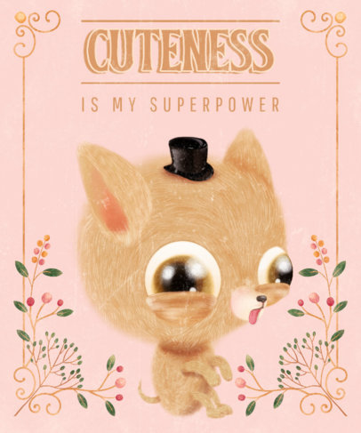 Pets T-Shirt Design Maker Featuring a Funny Chihuahua Illustration 