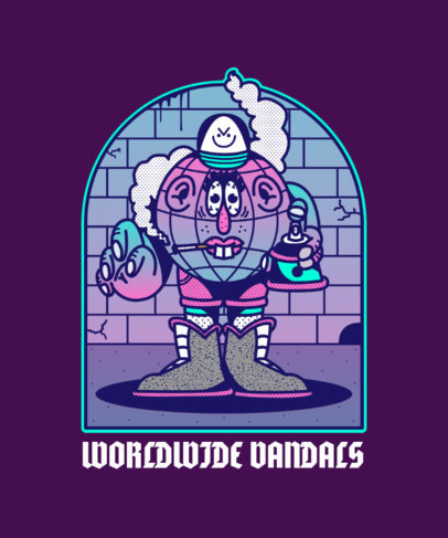 Cartoonish T-Shirt Design Maker with a Smoking Character