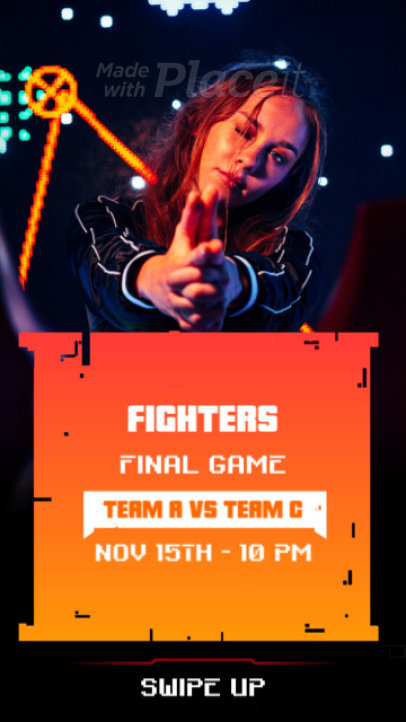 Cool Instagram Story Video Maker for a Gaming Match Announcement