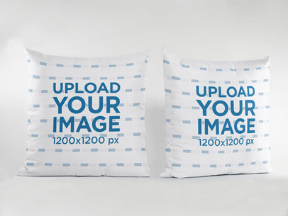 Two Pillows Mockup Standing Against a White Background