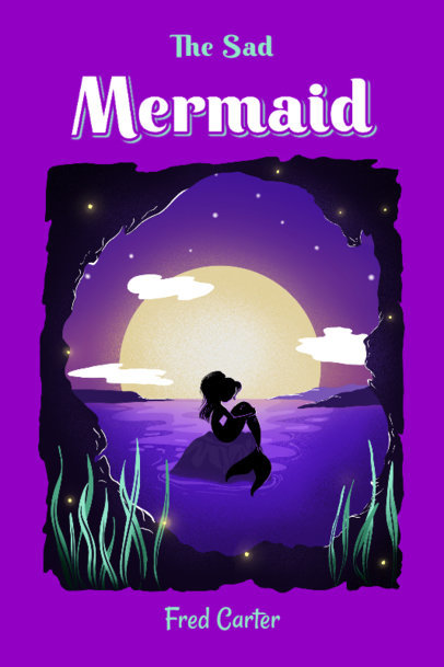 Fantasy Book Cover Maker with an Illustration of a Mermaid
