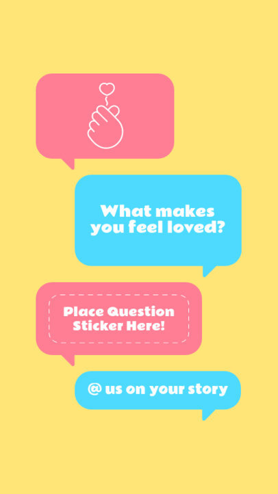 Instagram Story Template for Valentine's Day Featuring Message Bubbles and Questions 3458c-el1