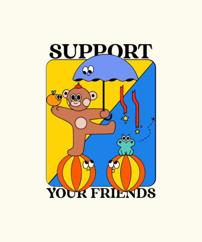 T-Shirt Design Maker Featuring Supportive Character Illustrations 3412
