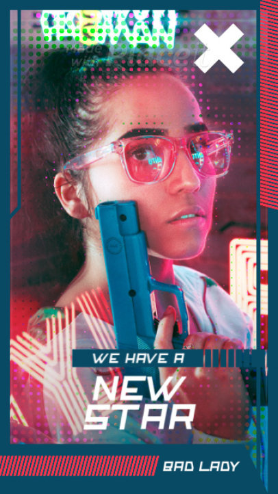 Instagram Story Video Maker Featuring a New eSports Team Member Profile