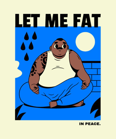 Body Positive T-Shirt Design Template with an Illustration of a Man 3323c