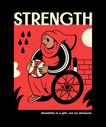 Basketball-Themed T-Shirt Design Creator Featuring a Woman Using a Wheelchair 3323b