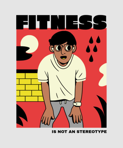 T-Shirt Design Generator with an Illustration of an Athlete with Glasses 3323f