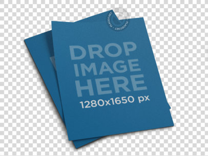Pair of Flyers Template Lying on a Transparent Surface