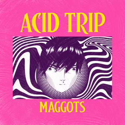 Trippy Album Cover Design Template for a Psychedelic Metal Band