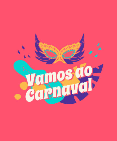 Colorful T-Shirt Design Maker Featuring a Carnival Mask Illustration 