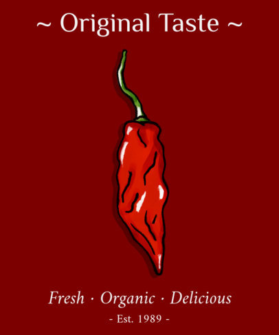T-Shirt Design Creator Featuring an Illustration of a Red Chilli Pepper