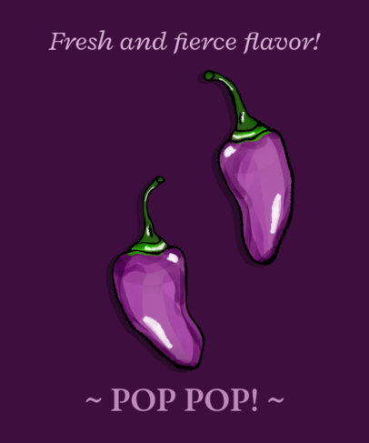 Illustrated T-Shirt Design Creator Featuring Purple Chilli Peppers