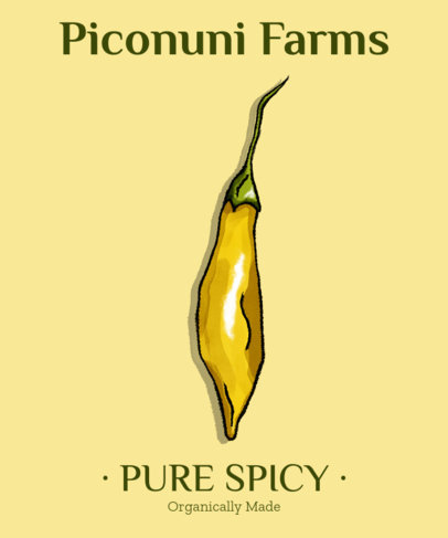T-Shirt Design Maker for Spicy Food Enthusiasts with a Pepper Graphic