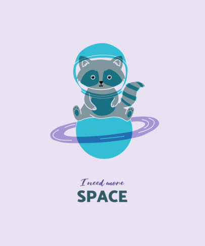 T-Shirt Design Maker Featuring an Astronaut Raccoon