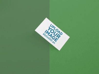 Business Card Mockup on a Surface with Two Colors