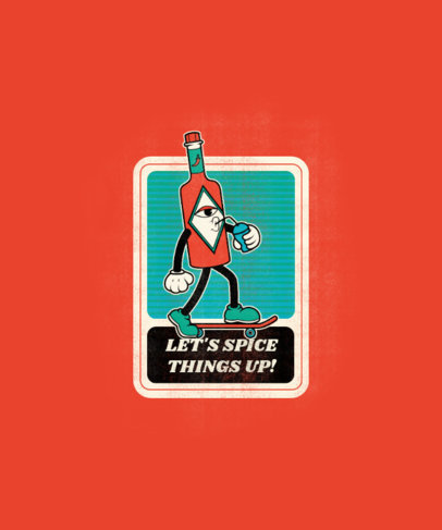 Quote T-Shirt Design Creator with a Funny Sauce Bottle Cartoon