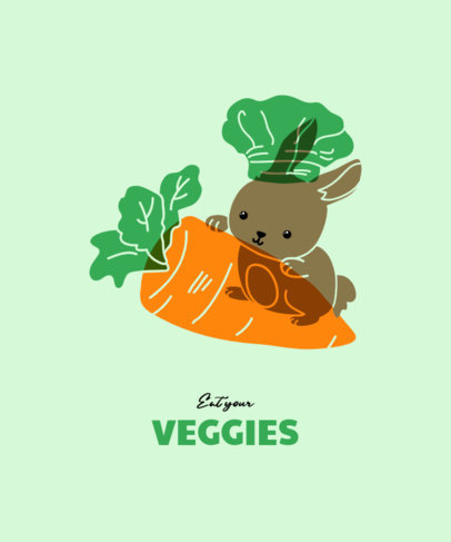 Cute T-Shirt Design Maker Featuring a Bunny and a Big Carrot