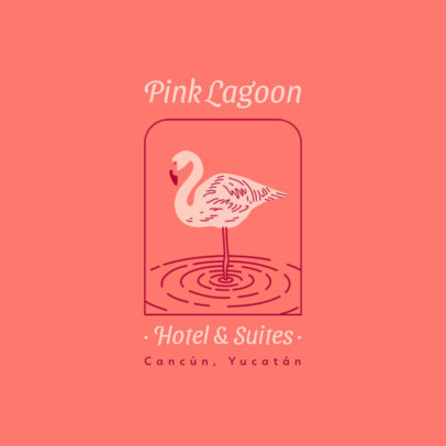 Logo Generator for a Boutique Hotel Featuring a Flamingo Clipart 