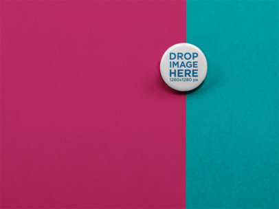 Small Button Mockup Lying on a Surface with Two Colors a15123