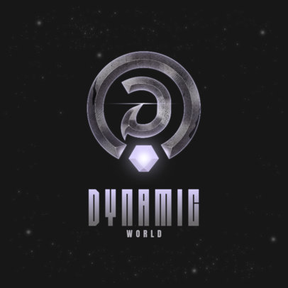 Logo Template for a Gaming Team Featuring a Metallic Monogram
