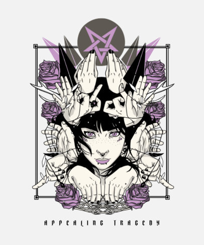 T-Shirt Design Maker with a Mystic Illustration of a Witch