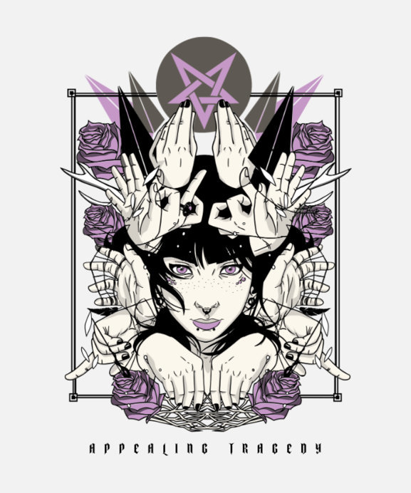 Placeit - T-Shirt Design Maker with a Mystic Illustration of a Witch