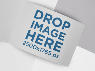 Open Horizontal Booklet Template Lying on a Multicolor Surface