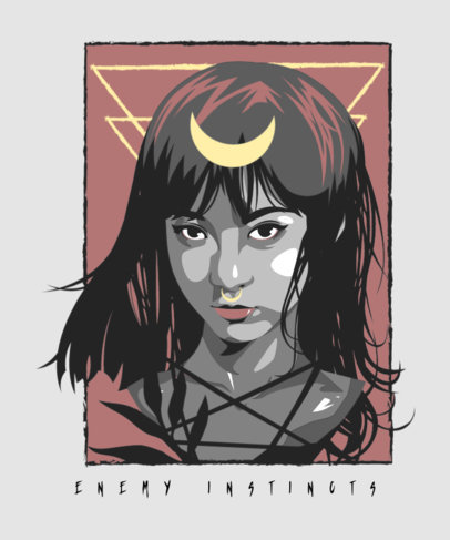 Esoteric T-Shirt Design Creator with a Portrait of a Woman
