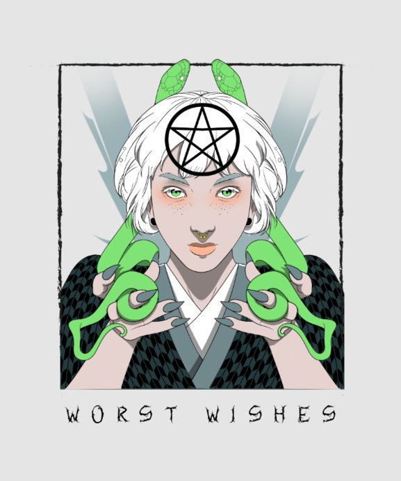 T-Shirt Design Generator Featuring a Powerful Dark Witch