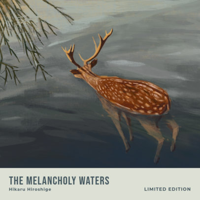 Soul Album Cover Template Featuring a Painting of a Deer