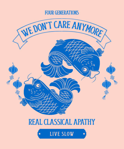 T-Shirt Design Generator with an Asian-Styled Fish Graphic