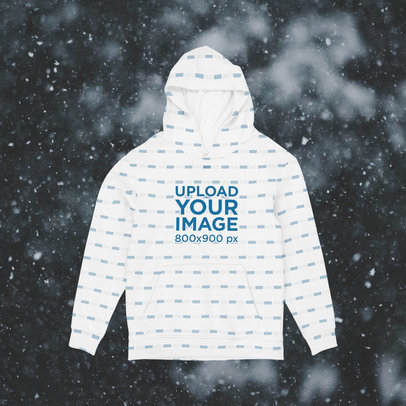 Mockup of a Sublimated Hoodie with a Customizable Backdrop m1291