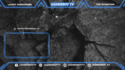 Twitch Overlay Design Maker Featuring a Webcam Frame and Neon Graphics 