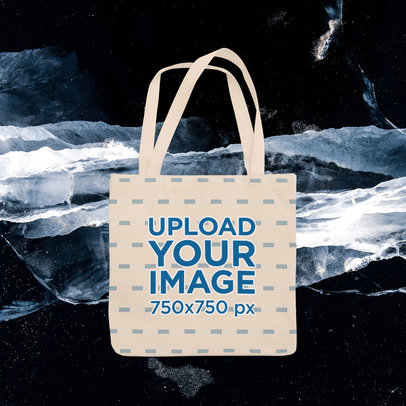 Sublimated Tote Bag Mockup Featuring a Winter Background m1287