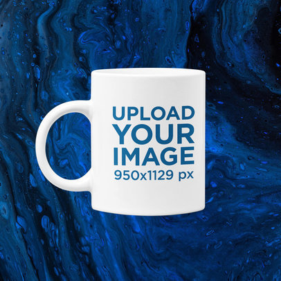 11 oz Coffe Mug Mockup Featuring a Customizable Winter Background m1290