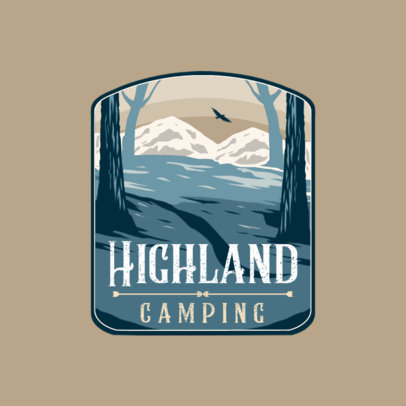 Illustrated Logo Maker for Adventure Tour Companies Featuring Mountain Landscapes 