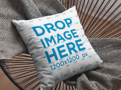 Pillow Mockup Lying on an Acapulco Chair