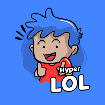 Sticker Design Template Featuring Character Reacting