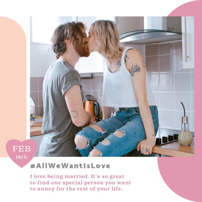 Instagram Post Maker Featuring Valentine's Day Quotes with Picture Frames 