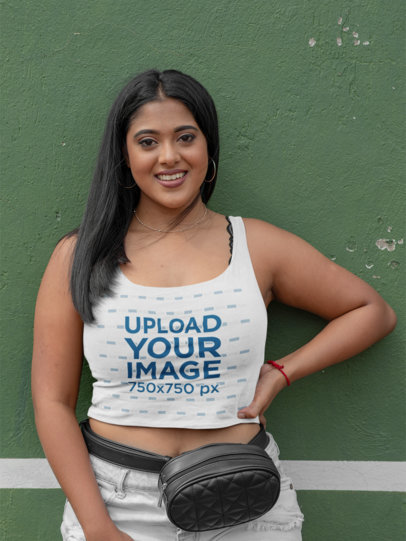 Tank Top Mockup Featuring a Smiling Woman Posing 45612-r-el2