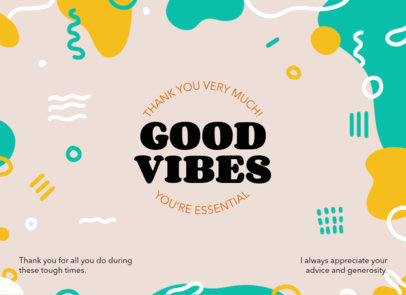 Greeting Card Design Template with Colorful Abstract Backgrounds