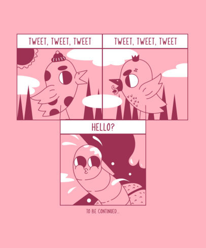 T-Shirt Design Generator Featuring Two Birds Arguing 3353b