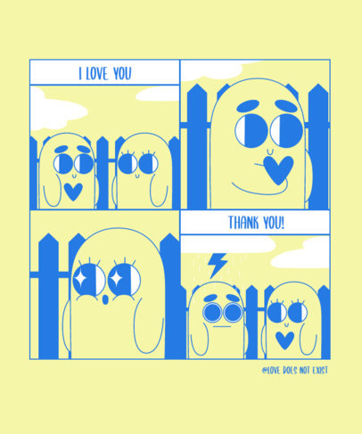 Anti Valentine's Day T-Shirt Design Maker Featuring a Funny Comic Strip 3353f